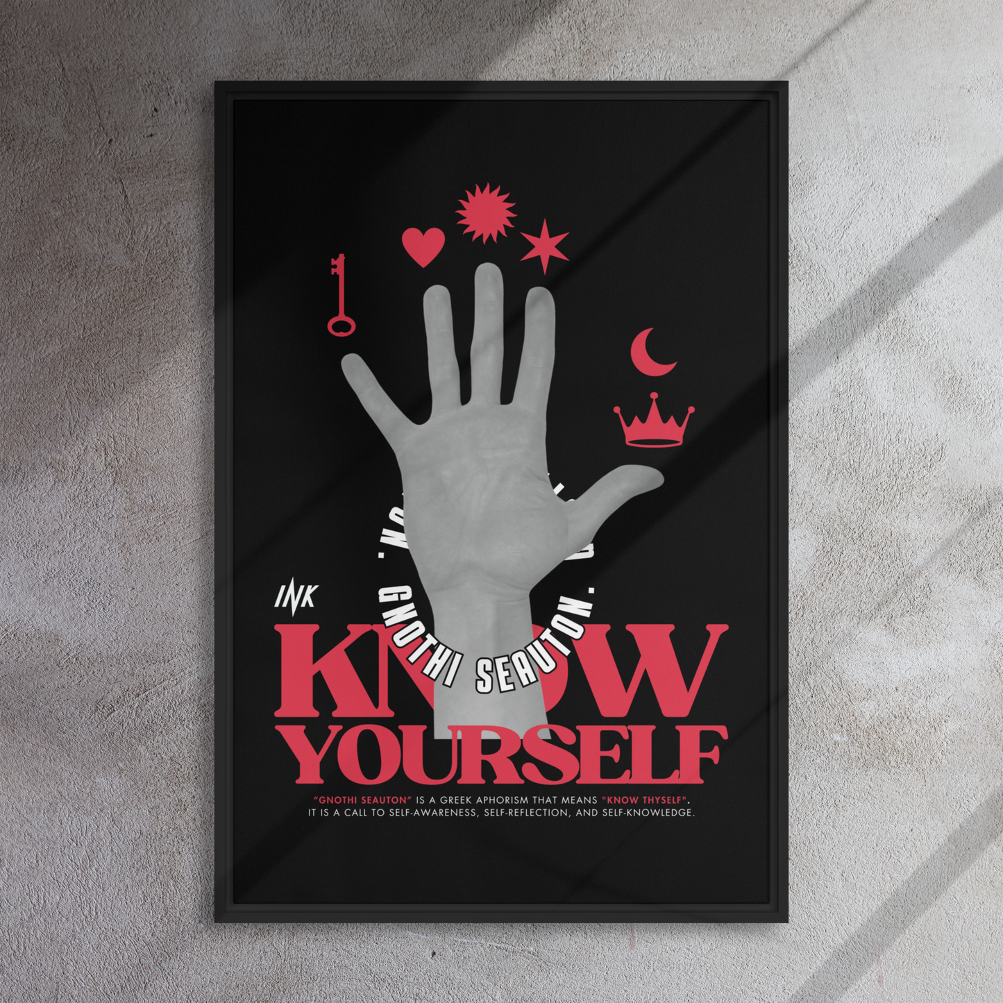 Gallery-Grade Framed Floating Effect Artwork: 'Know Yourself'