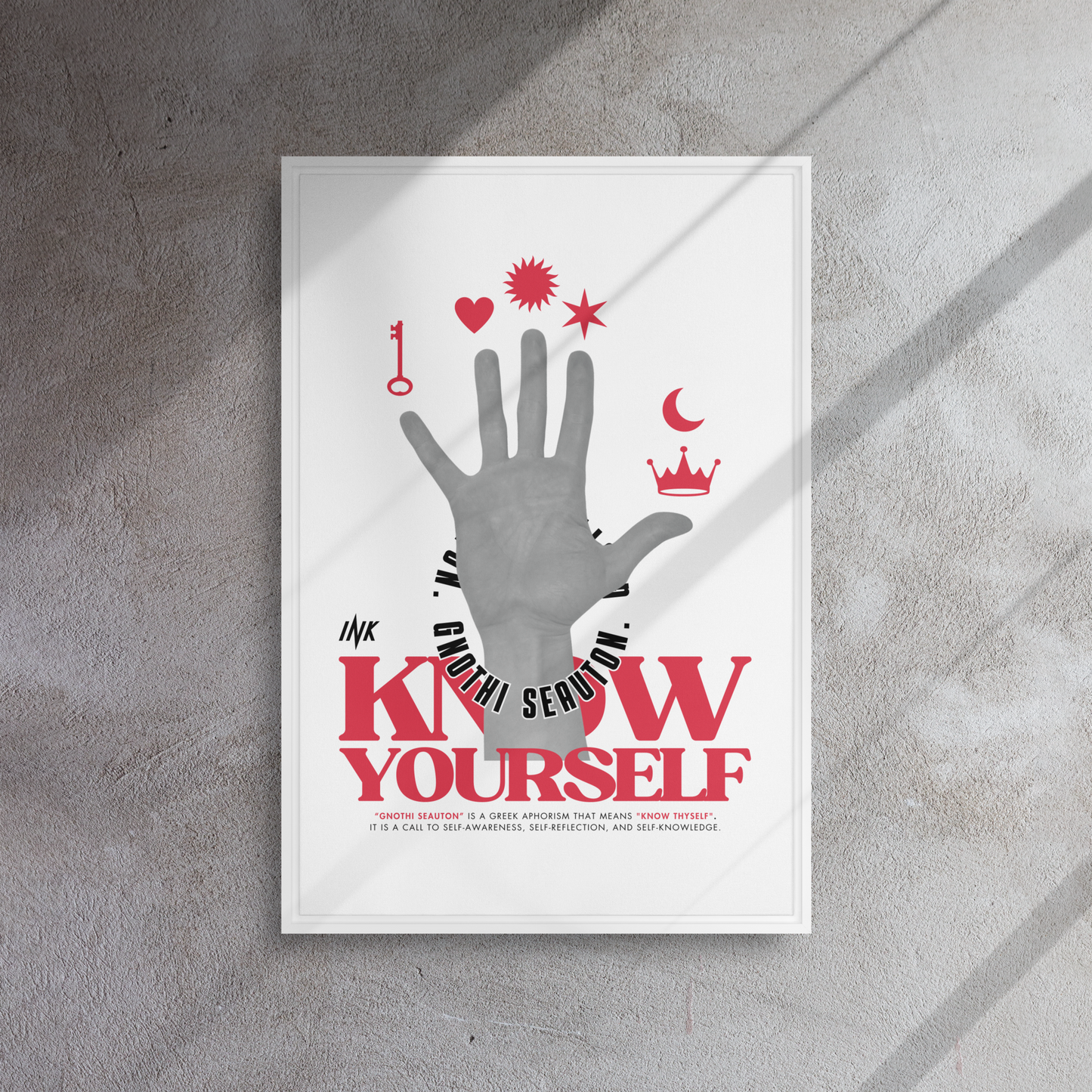 Gallery-Grade Framed Floating Effect Artwork: 'Know Yourself'