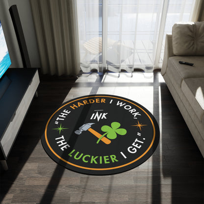 "The Lucky Worker" Round Rug: Embrace Good Luck