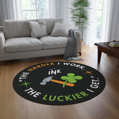 "The Lucky Worker" Round Rug: Embrace Good Luck