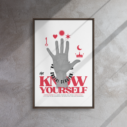 Gallery-Grade Framed Floating Effect Artwork: 'Know Yourself'