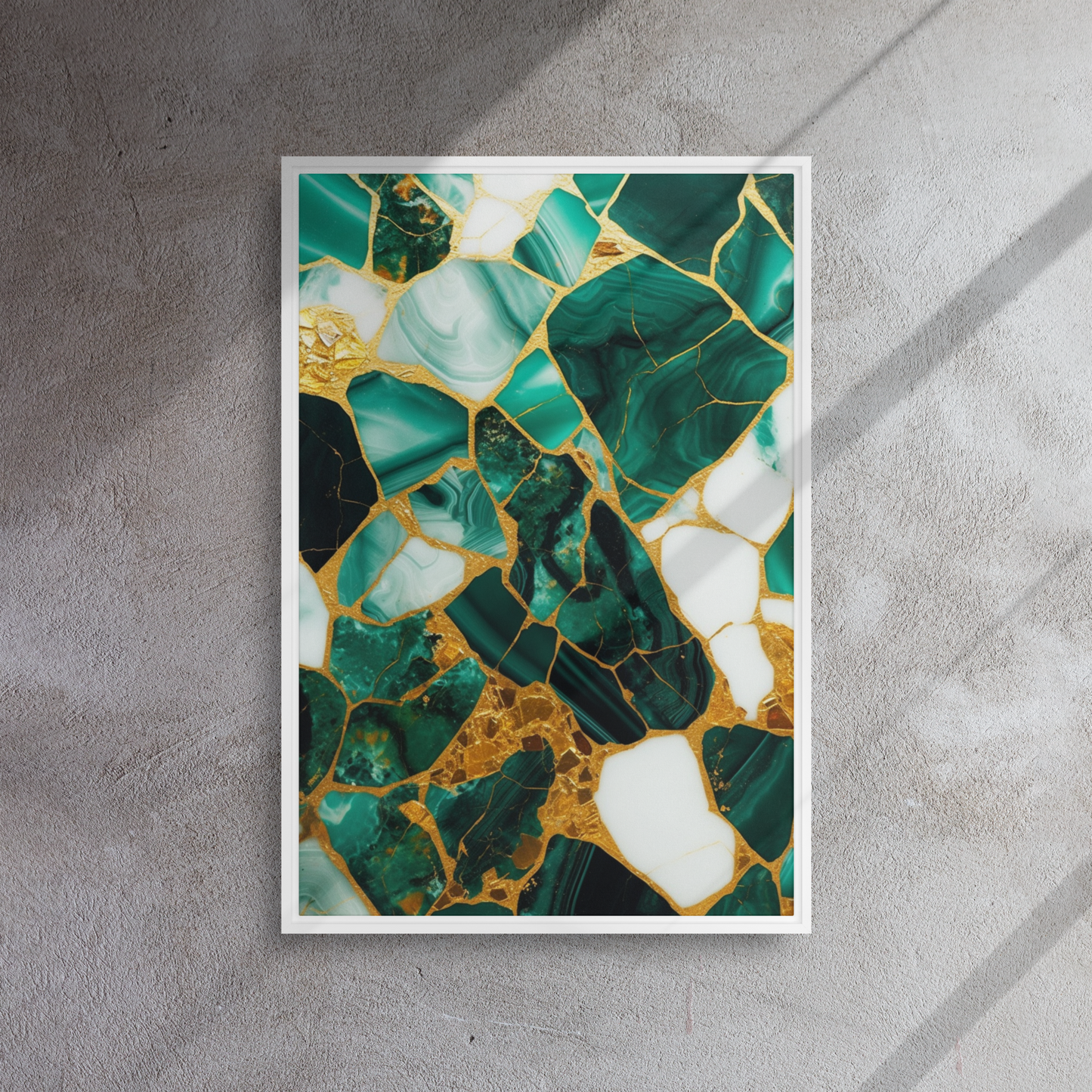 Gallery-Grade Framed Floating Effect Artwork: 'Emerald Elegance'