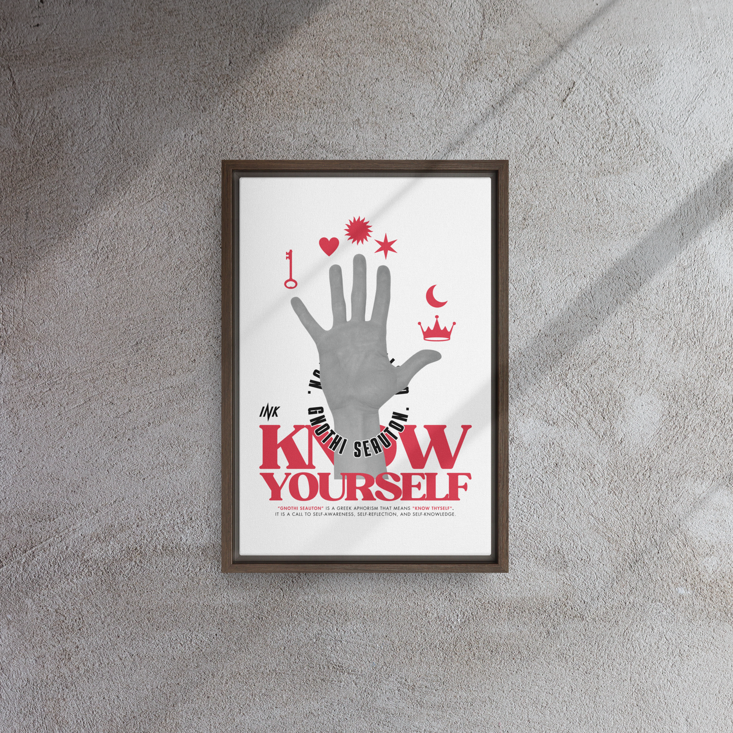 Gallery-Grade Framed Floating Effect Artwork: 'Know Yourself'