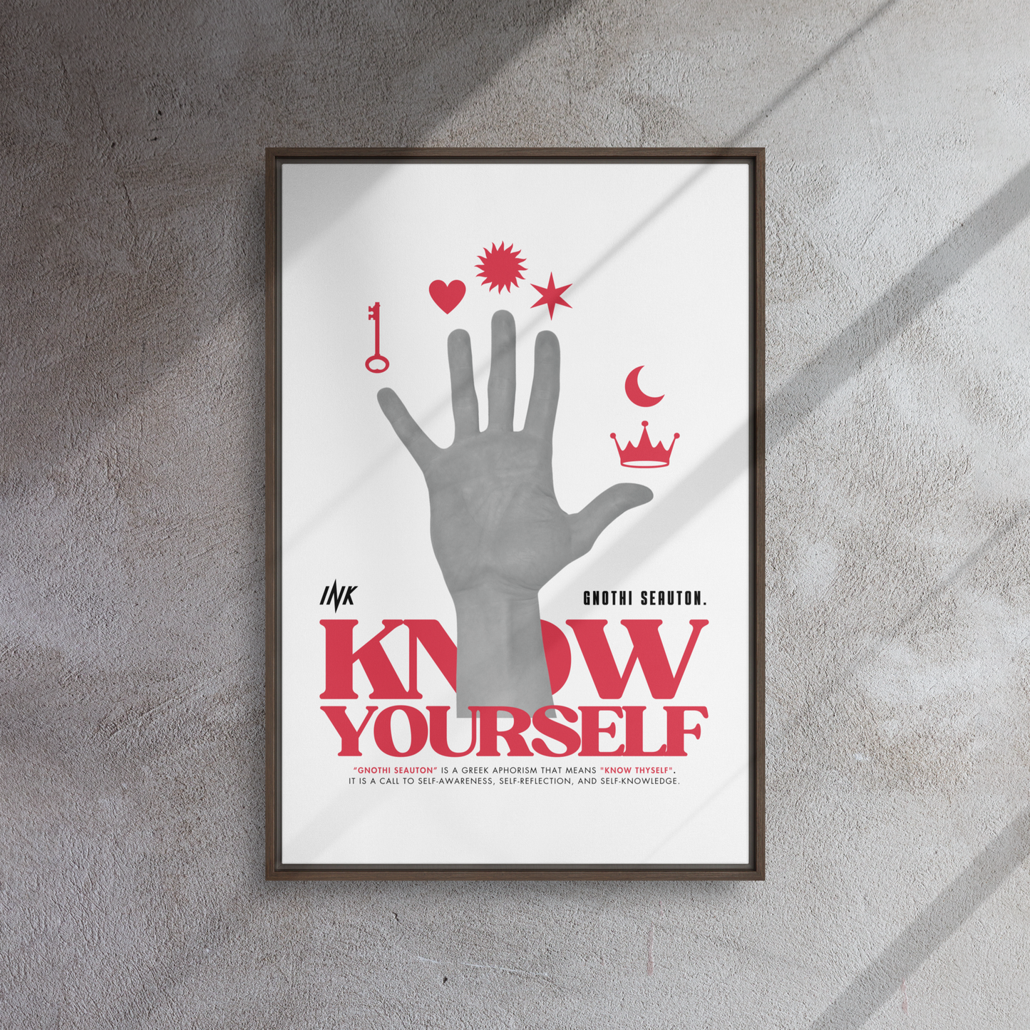 Gallery-Grade Framed Floating Effect Artwork: 'Know Yourself'