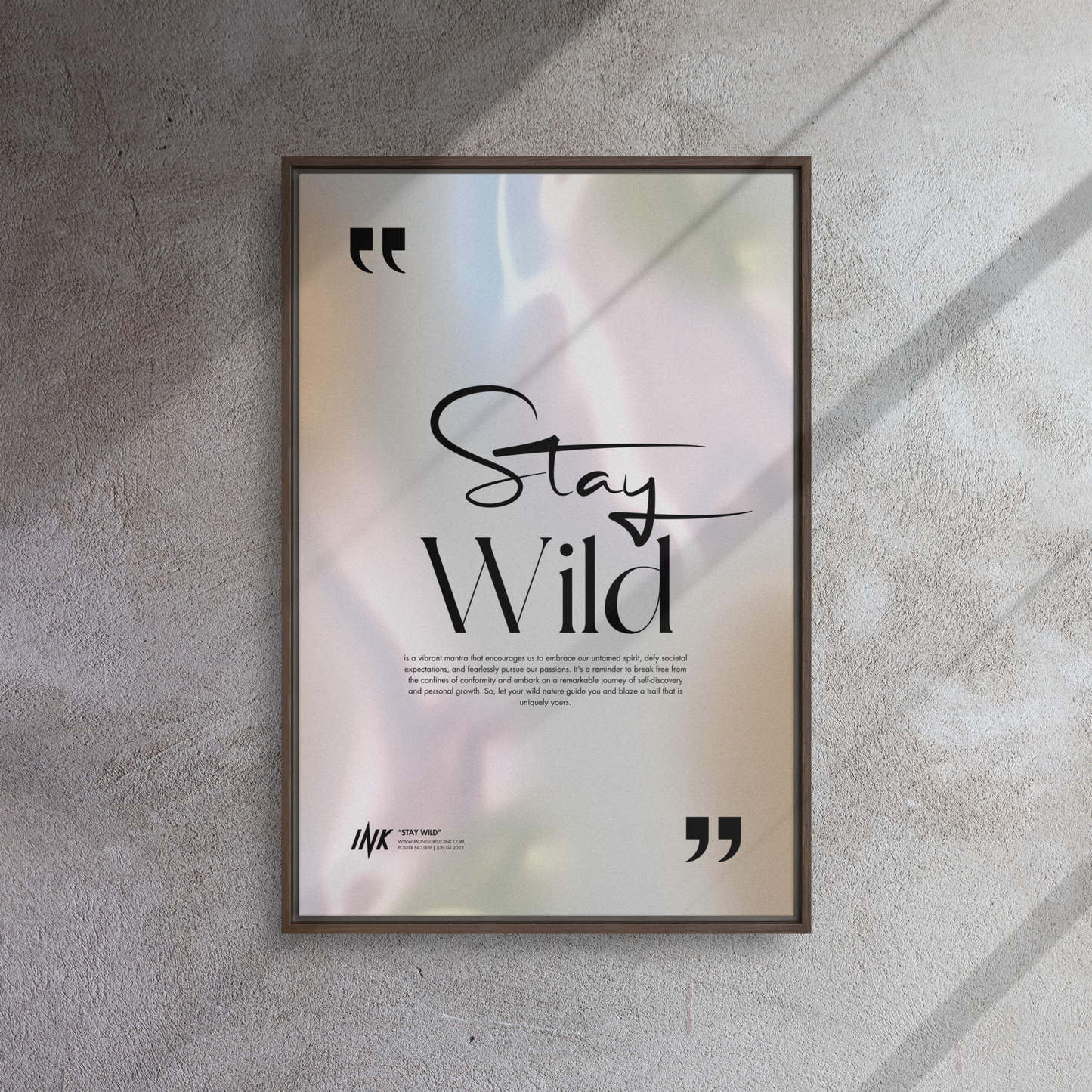 Gallery-Grade Framed Floating Effect Artwork: 'Stay Wild'