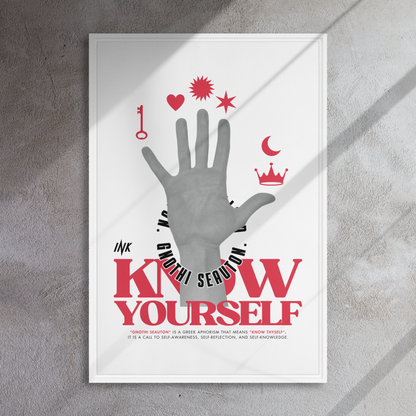 Gallery-Grade Framed Floating Effect Artwork: 'Know Yourself'