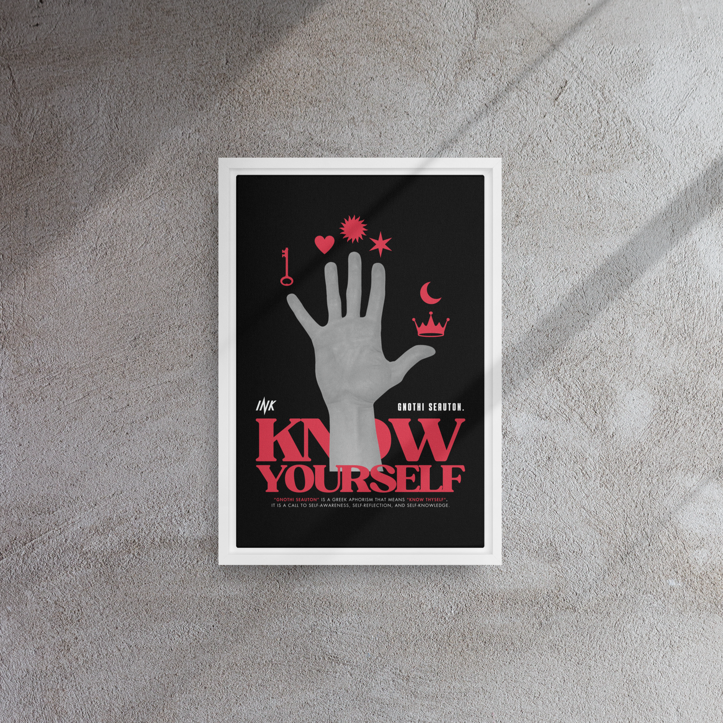 Gallery-Grade Framed Floating Effect Artwork: 'Know Yourself'