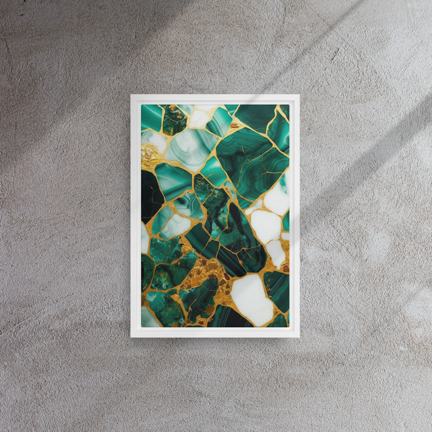 Gallery-Grade Framed Floating Effect Artwork: 'Emerald Elegance'