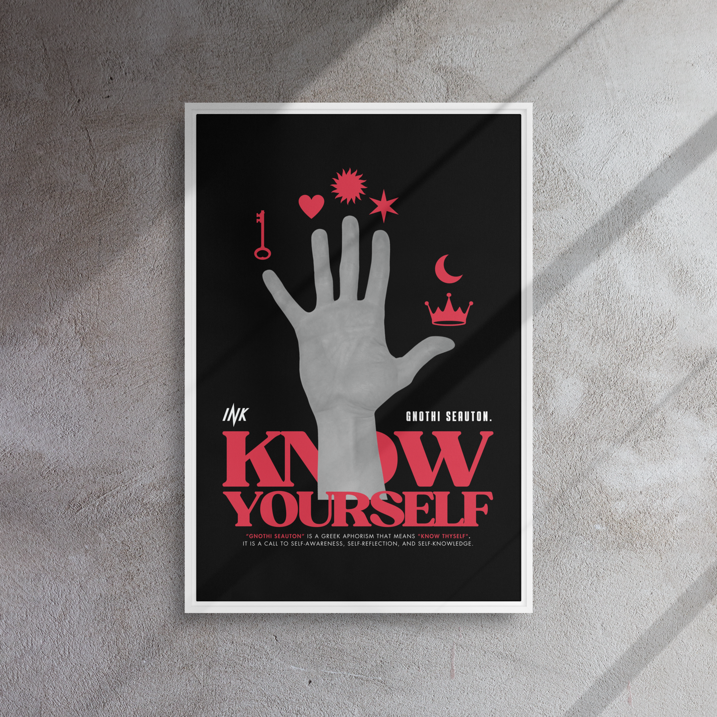 Gallery-Grade Framed Floating Effect Artwork: 'Know Yourself'