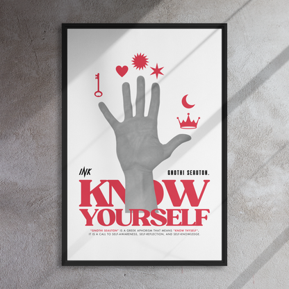 Gallery-Grade Framed Floating Effect Artwork: 'Know Yourself'