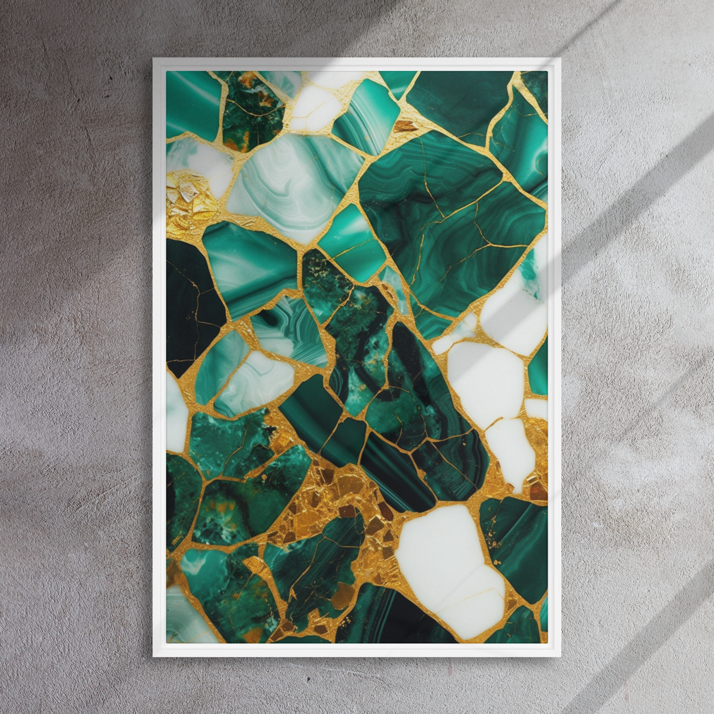 Gallery-Grade Framed Floating Effect Artwork: 'Emerald Elegance'