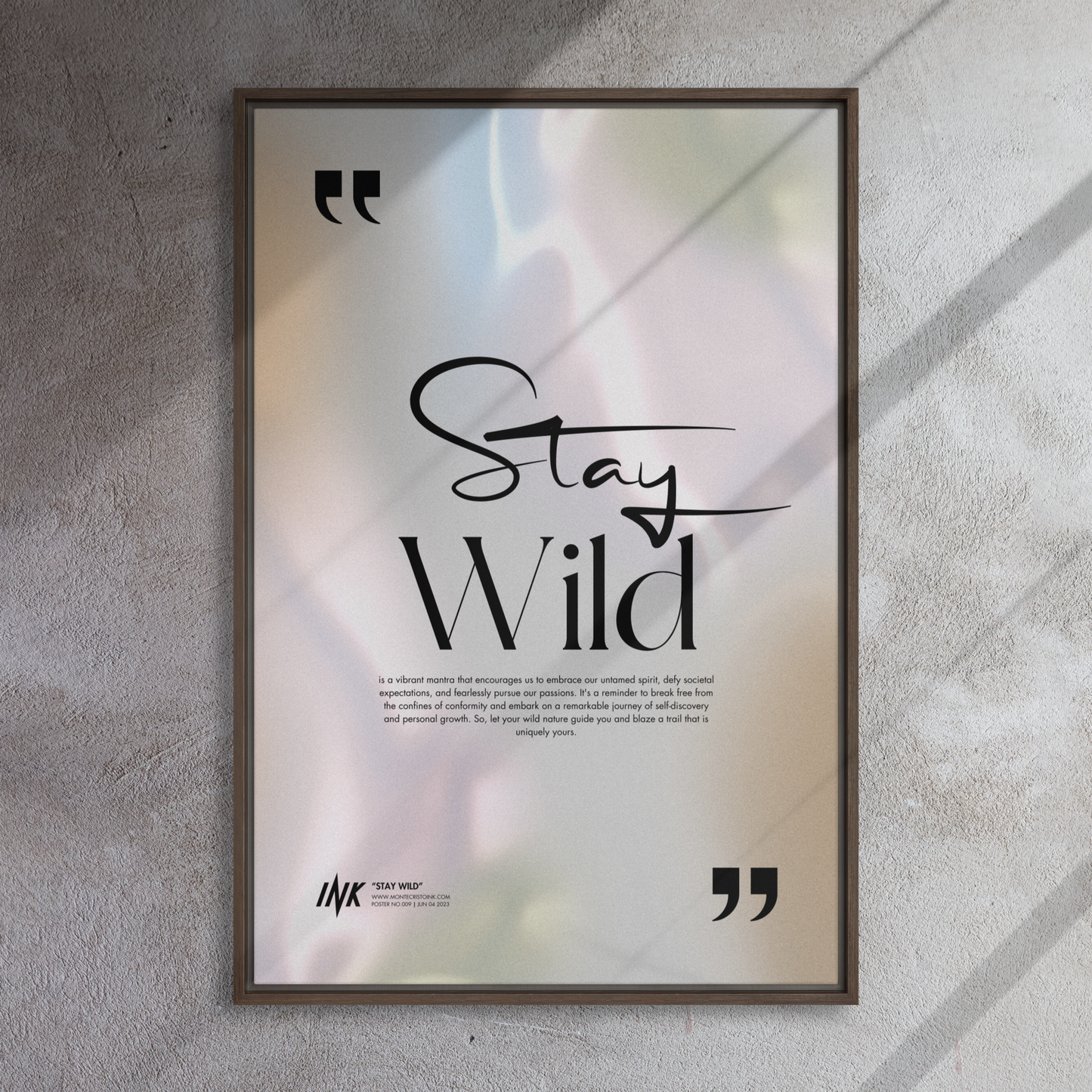 Gallery-Grade Framed Floating Effect Artwork: 'Stay Wild'