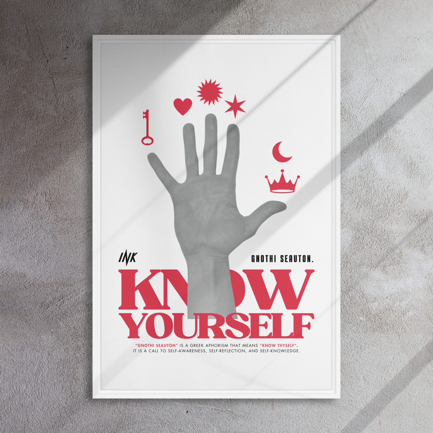 Gallery-Grade Framed Floating Effect Artwork: 'Know Yourself'