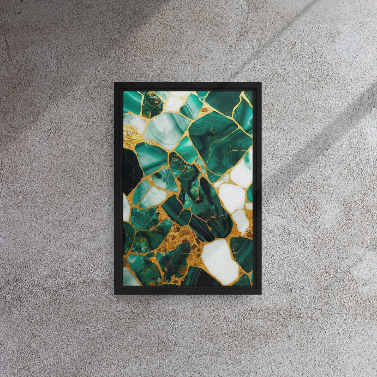 Gallery-Grade Framed Floating Effect Artwork: 'Emerald Elegance'