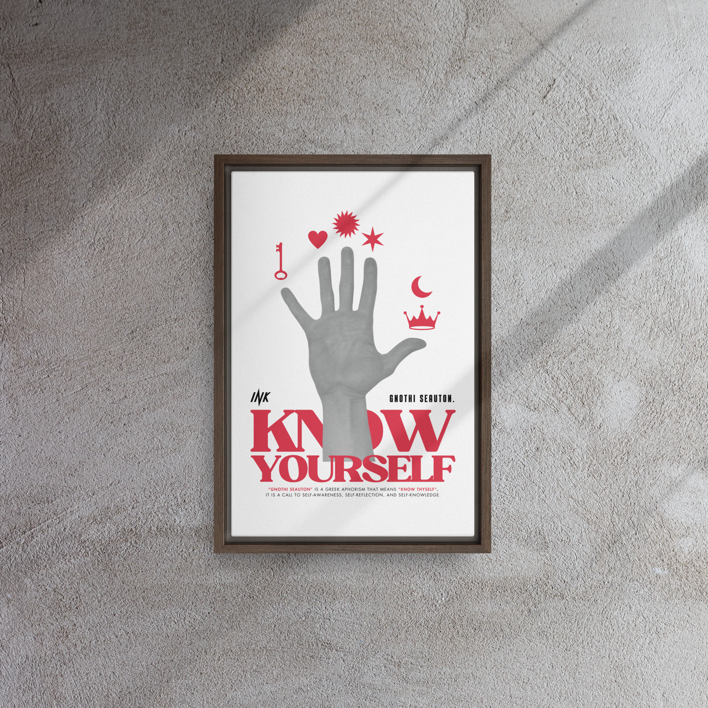 Gallery-Grade Framed Floating Effect Artwork: 'Know Yourself'