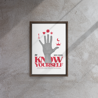 Gallery-Grade Framed Floating Effect Artwork: 'Know Yourself'