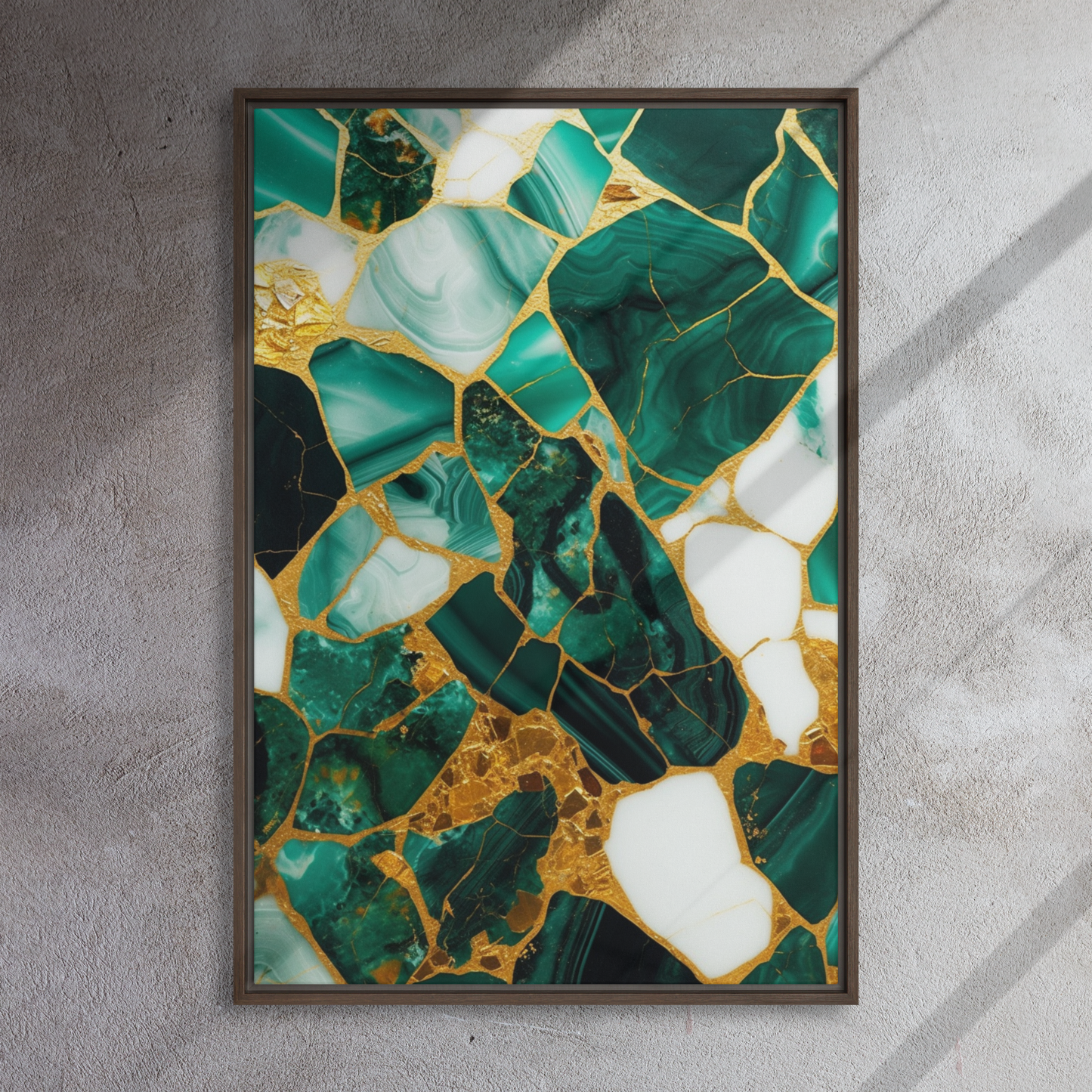 Gallery-Grade Framed Floating Effect Artwork: 'Emerald Elegance'