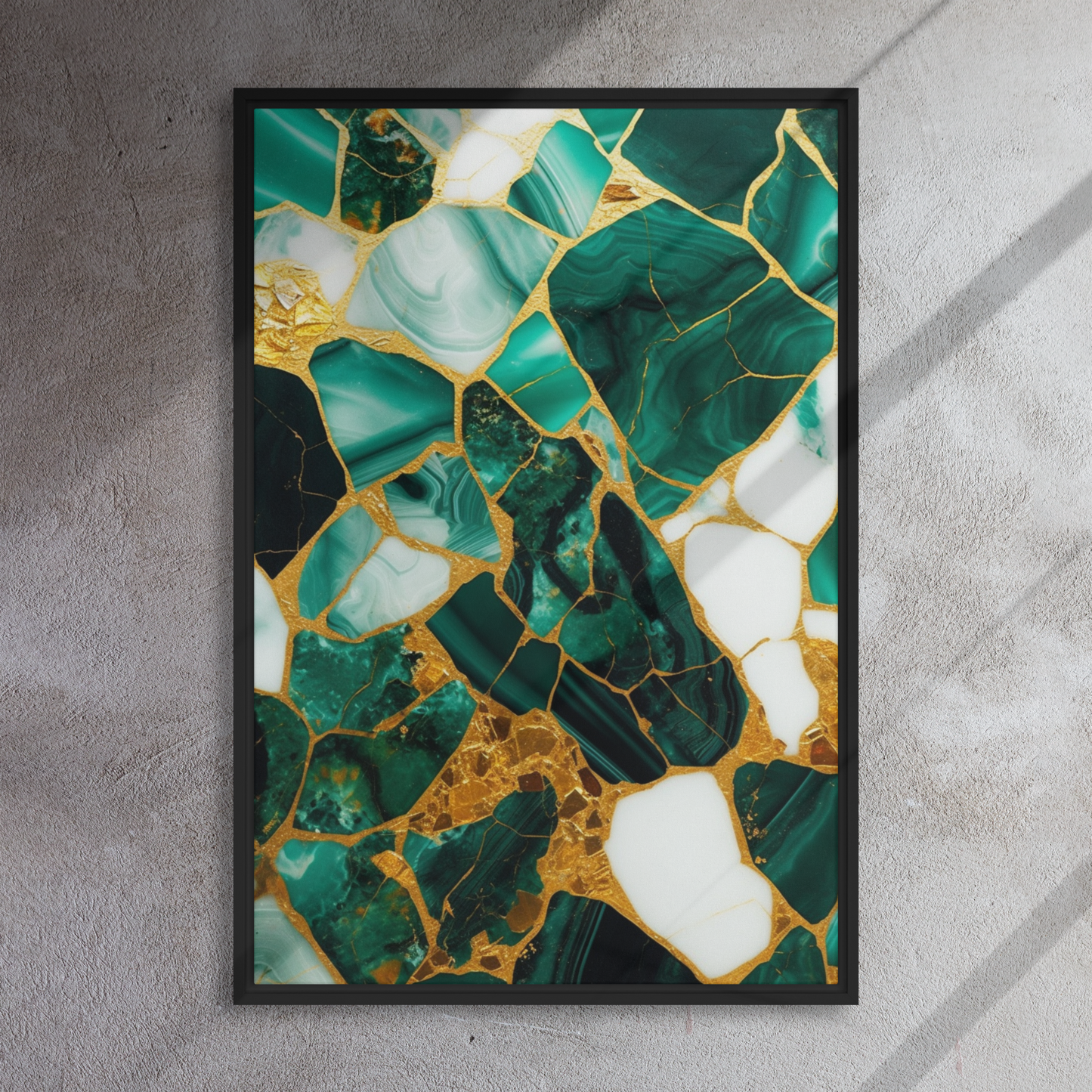 Gallery-Grade Framed Floating Effect Artwork: 'Emerald Elegance'