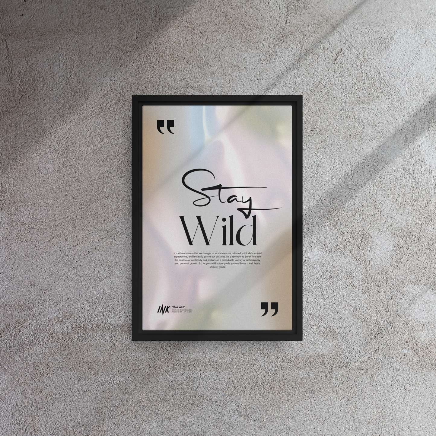 Gallery-Grade Framed Floating Effect Artwork: 'Stay Wild'