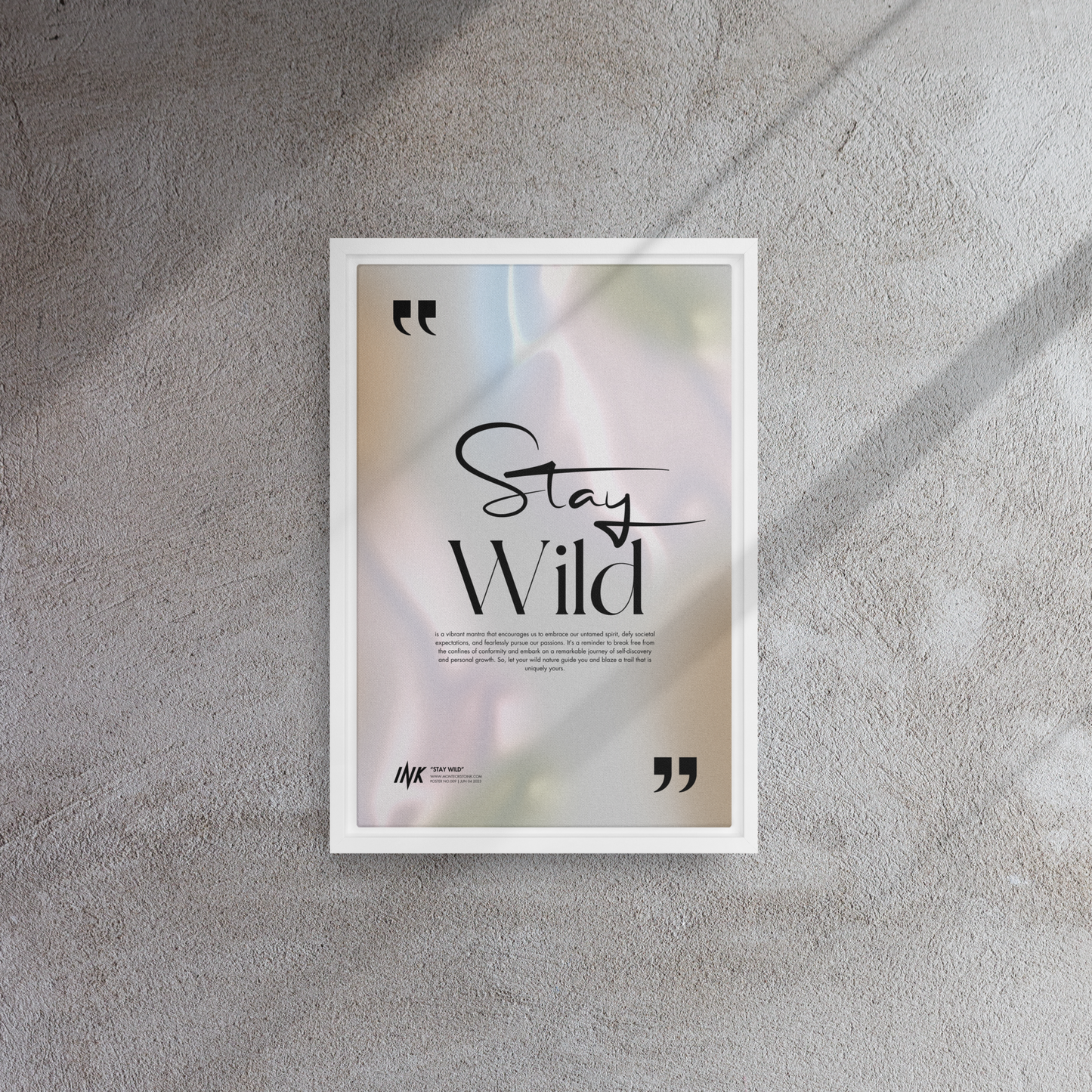 Gallery-Grade Framed Floating Effect Artwork: 'Stay Wild'