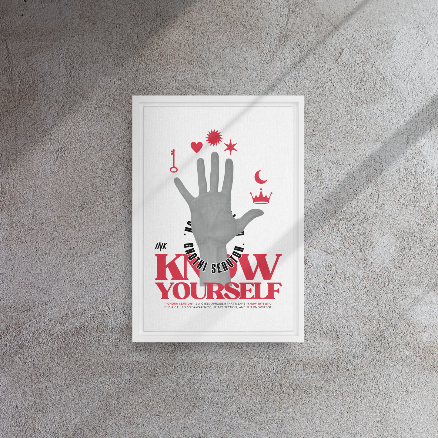 Gallery-Grade Framed Floating Effect Artwork: 'Know Yourself'