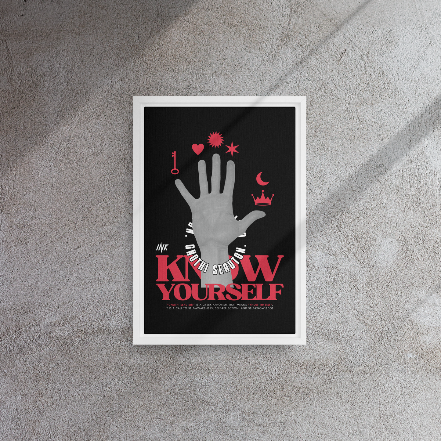 Gallery-Grade Framed Floating Effect Artwork: 'Know Yourself'