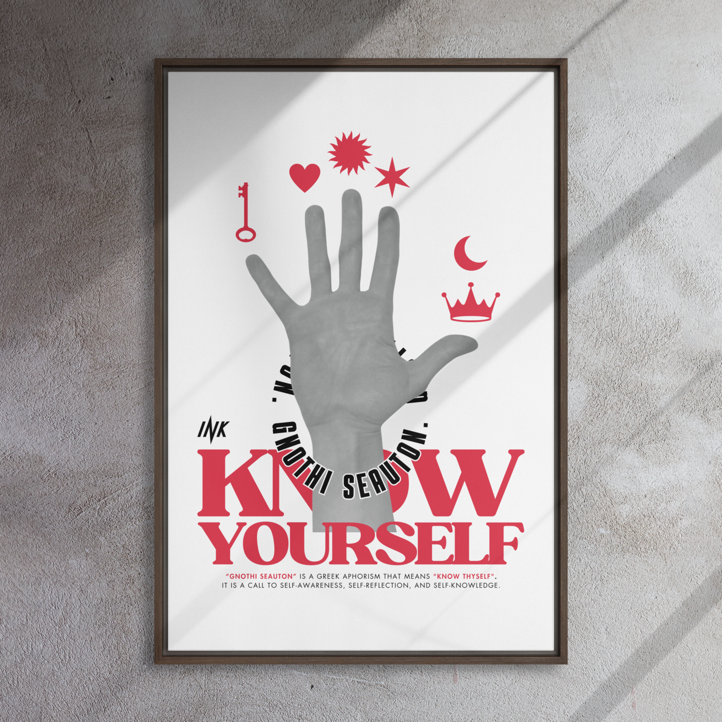 Gallery-Grade Framed Floating Effect Artwork: 'Know Yourself'