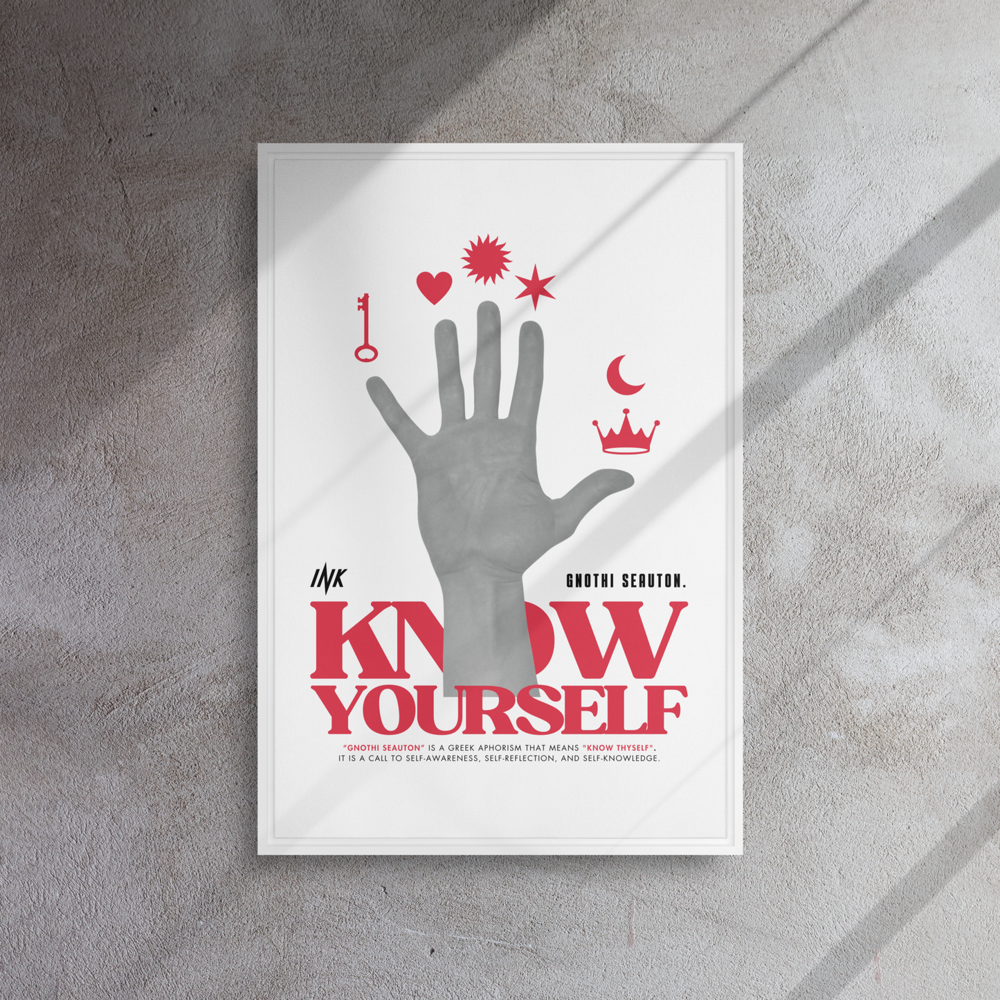 Gallery-Grade Framed Floating Effect Artwork: 'Know Yourself'