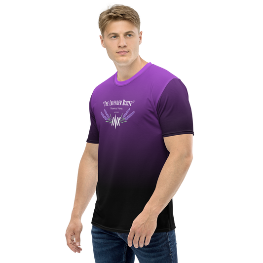 Men's LuxBlend Gradient Tailored Fit Tee with “The Lavender Route” motif