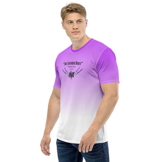 Men's LuxBlend Gradient Tailored Fit Tee with “The Lavender Route” motif