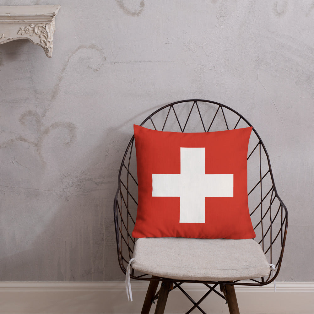 "Switzerland Flag" Premium Pillow