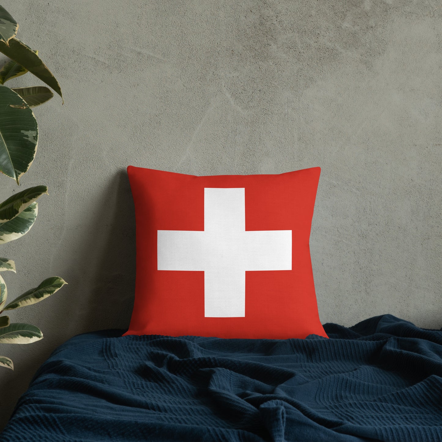 "Switzerland Flag" Premium Pillow