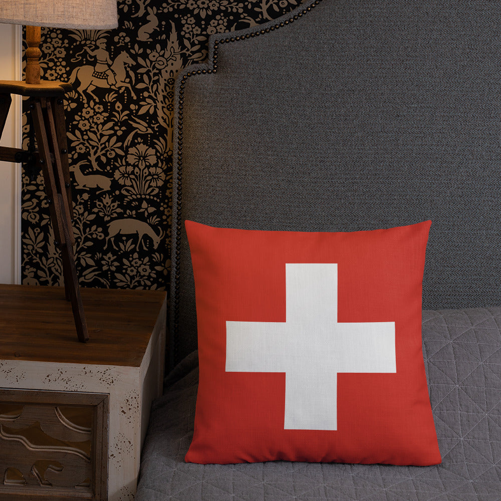 "Switzerland Flag" Premium Pillow