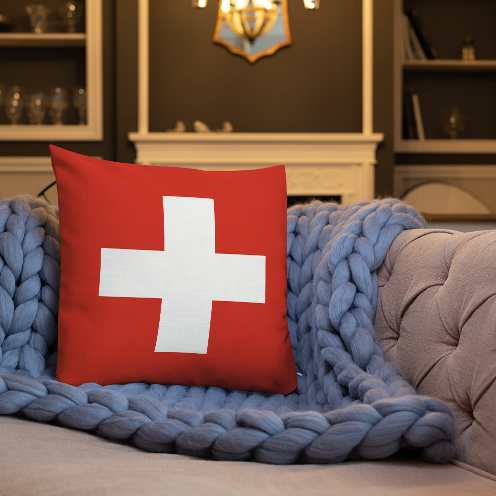 "Switzerland Flag" Premium Pillow