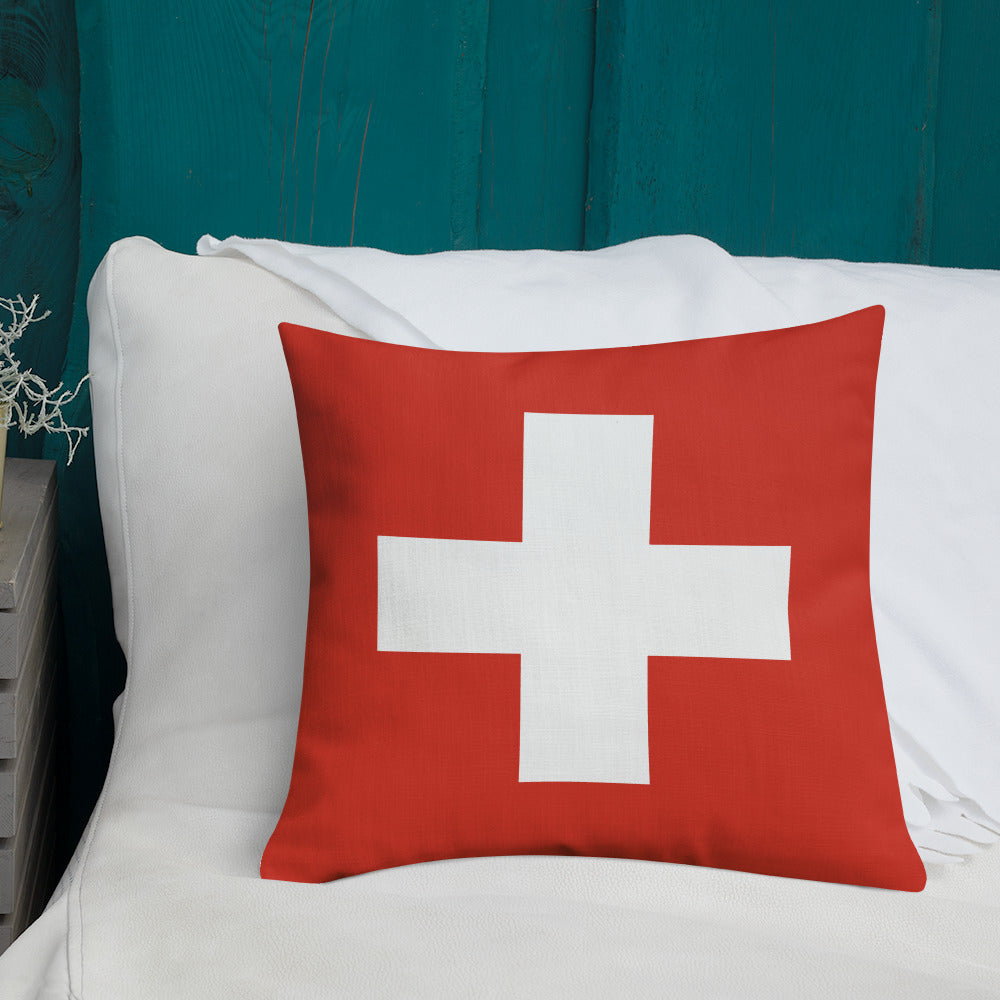 "Switzerland Flag" Premium Pillow