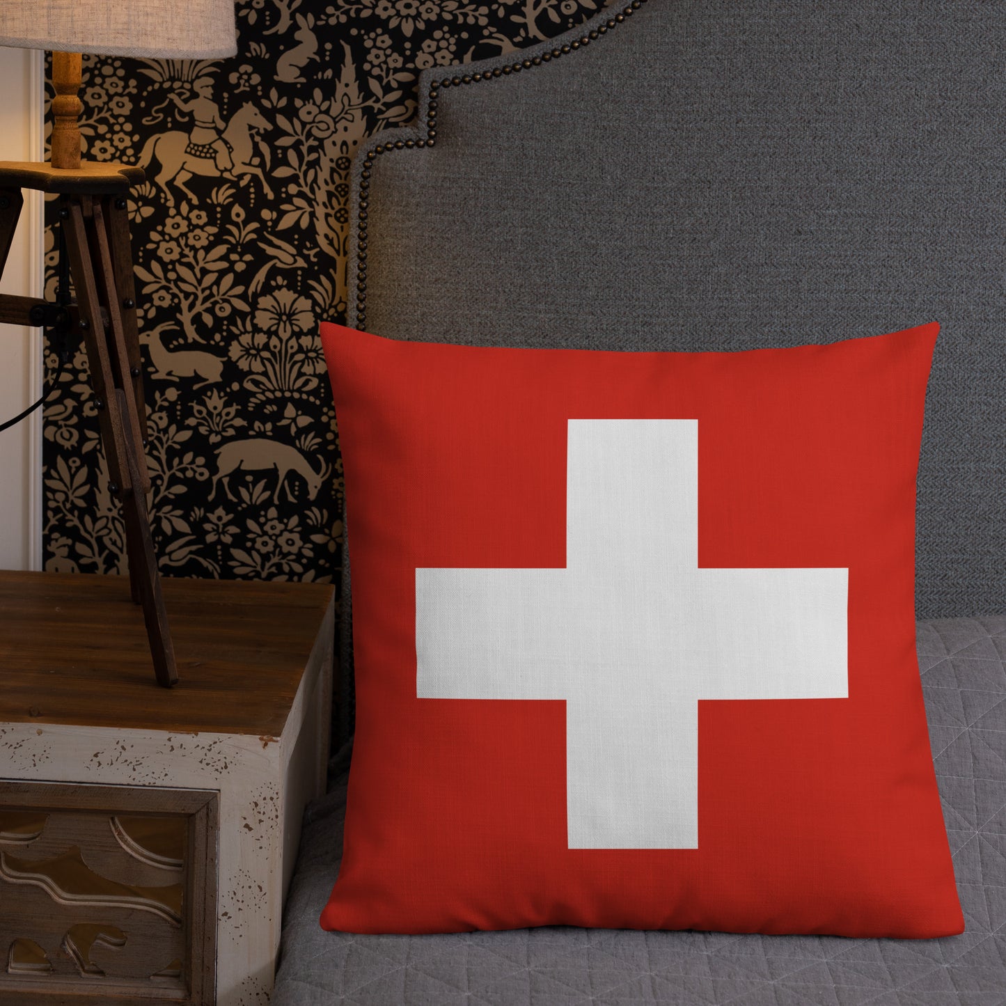 "Switzerland Flag" Premium Pillow