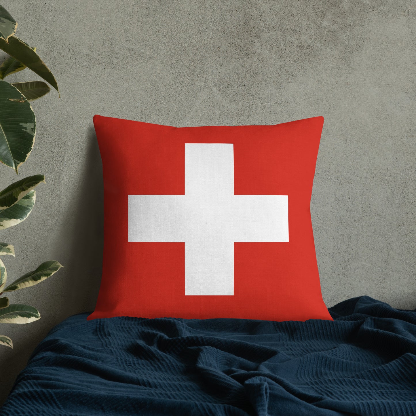 "Switzerland Flag" Premium Pillow