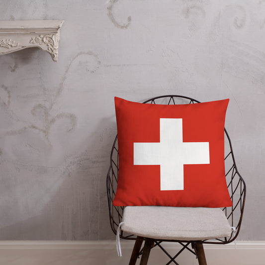 "Switzerland Flag" Premium Pillow