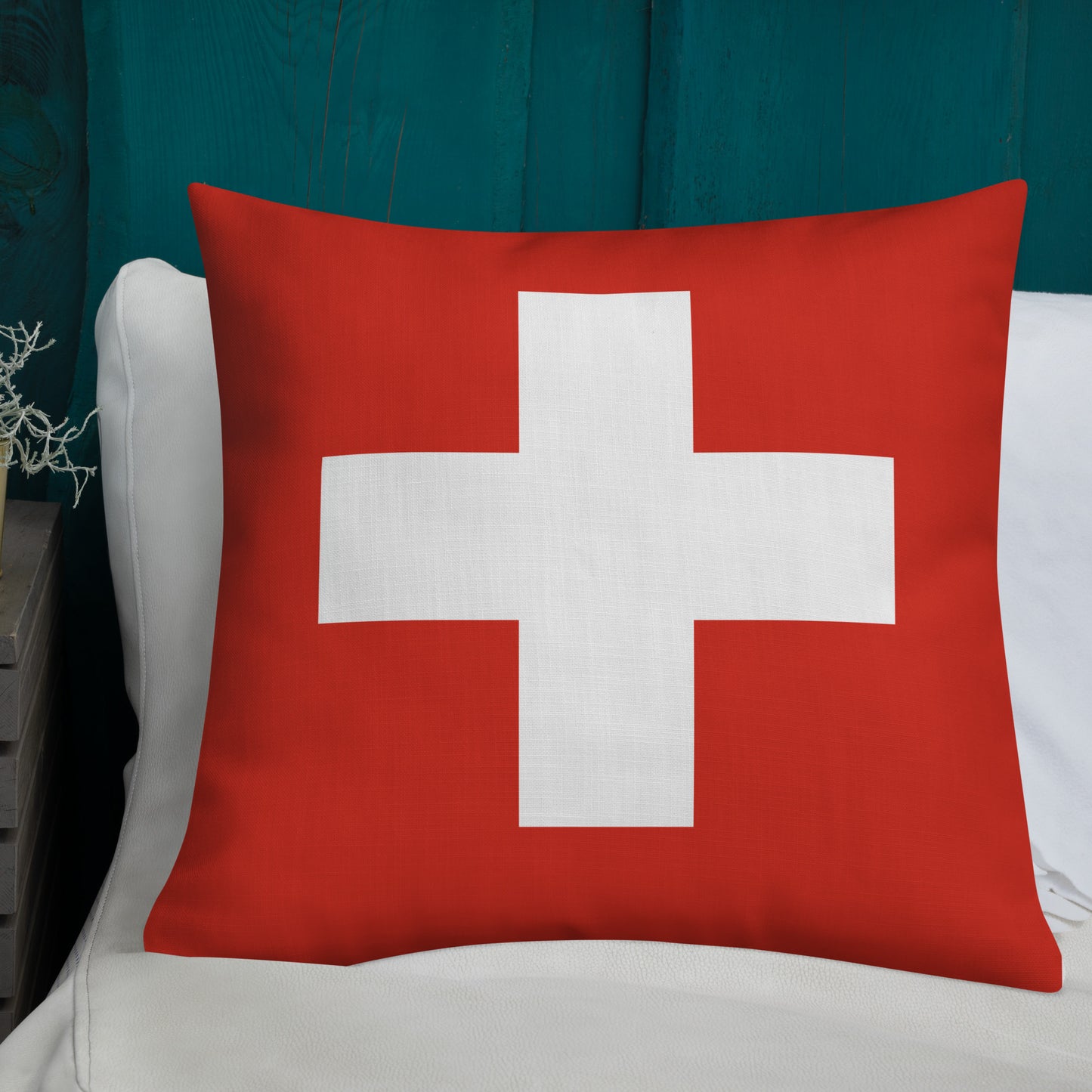 "Switzerland Flag" Premium Pillow