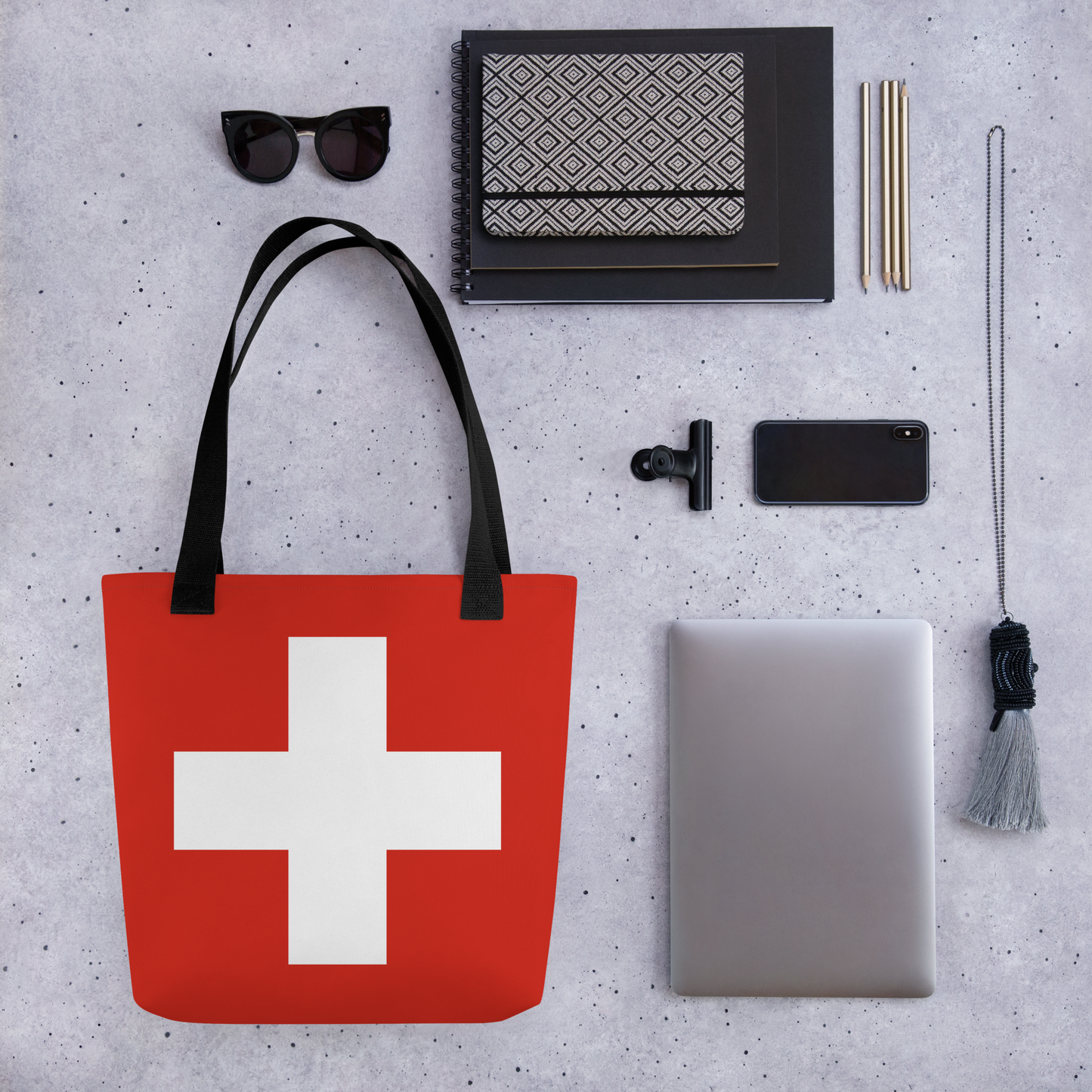 "Switzerland Flag" Essential Canvas Carryall