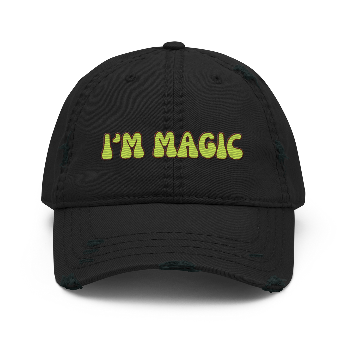 Distressed Faded Dad Hat with “I’m Magic - Ink” print