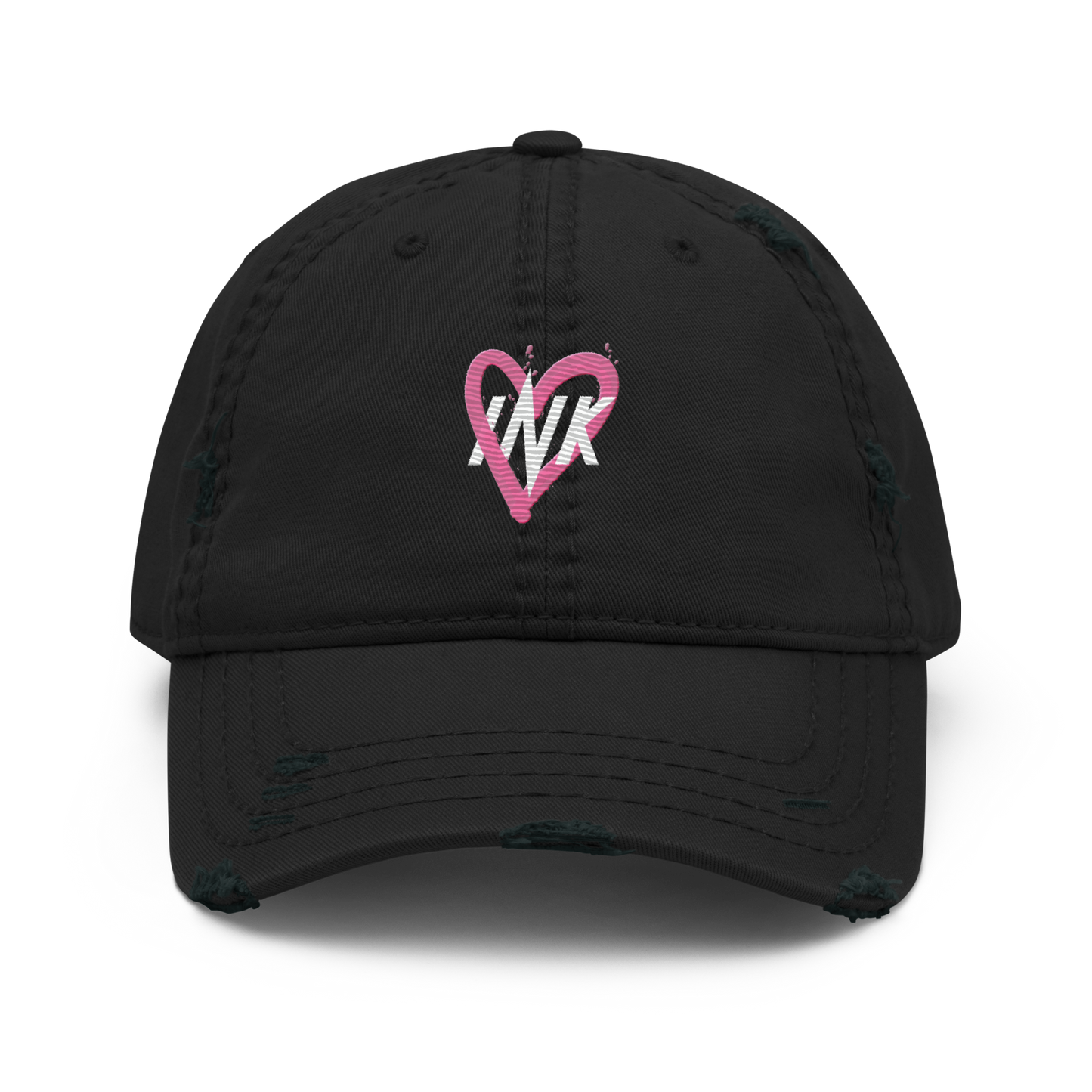 Distressed Faded Dad Hat with "Ink Heart" Iconic motif