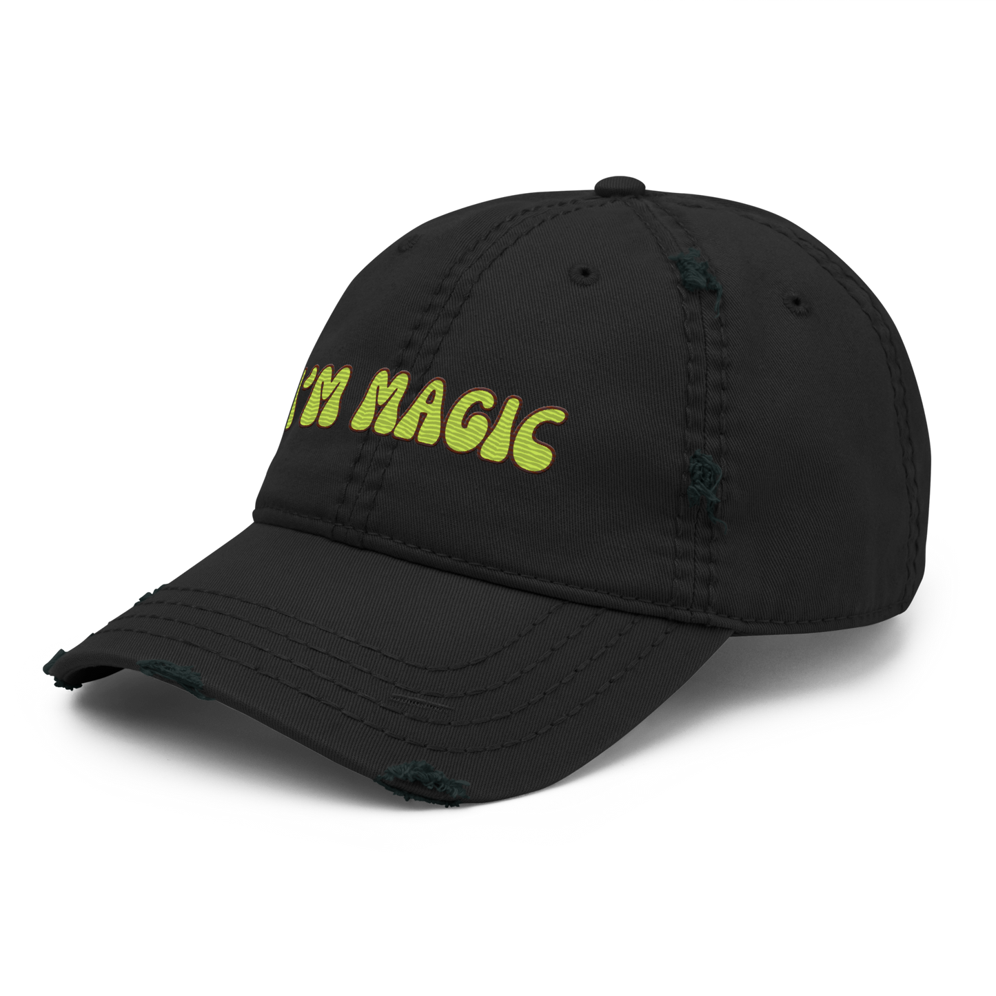 Distressed Faded Dad Hat with “I’m Magic - Ink” print