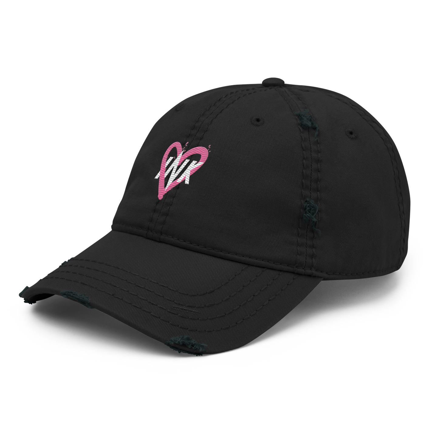 Distressed Faded Dad Hat with "Ink Heart" Iconic motif