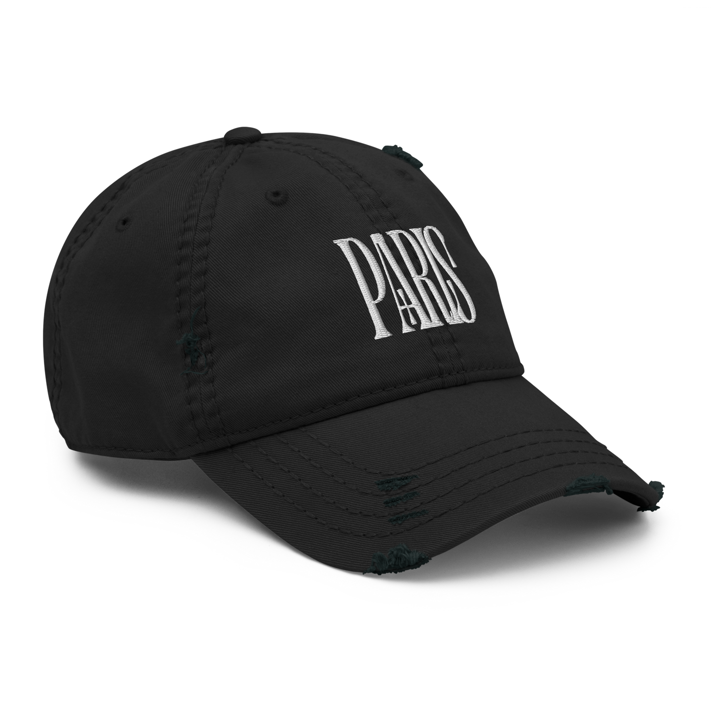 Distressed Faded Dad Hat with “LES CHAMPS ELYSÉES, PARIS” Print