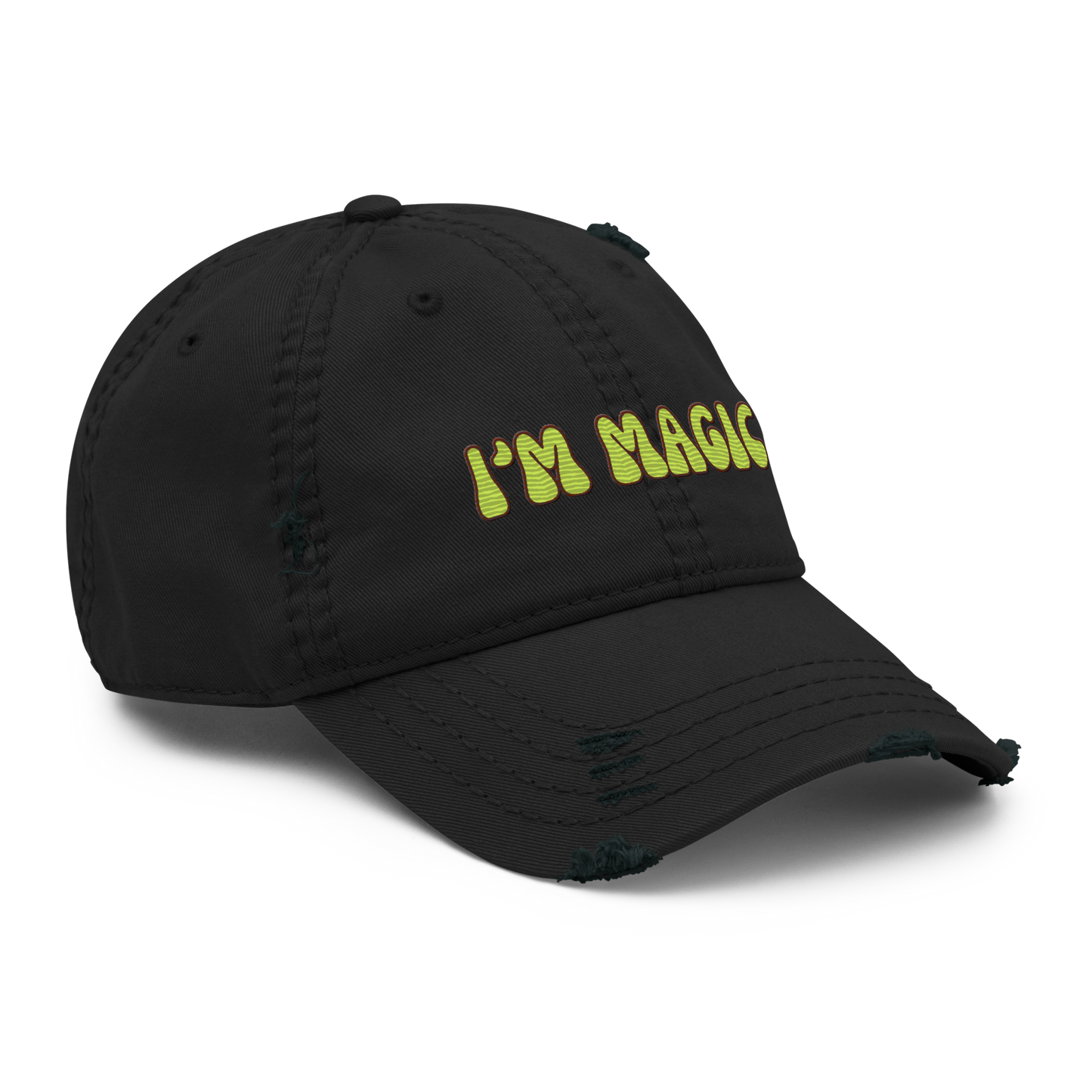 Distressed Faded Dad Hat with “I’m Magic - Ink” print