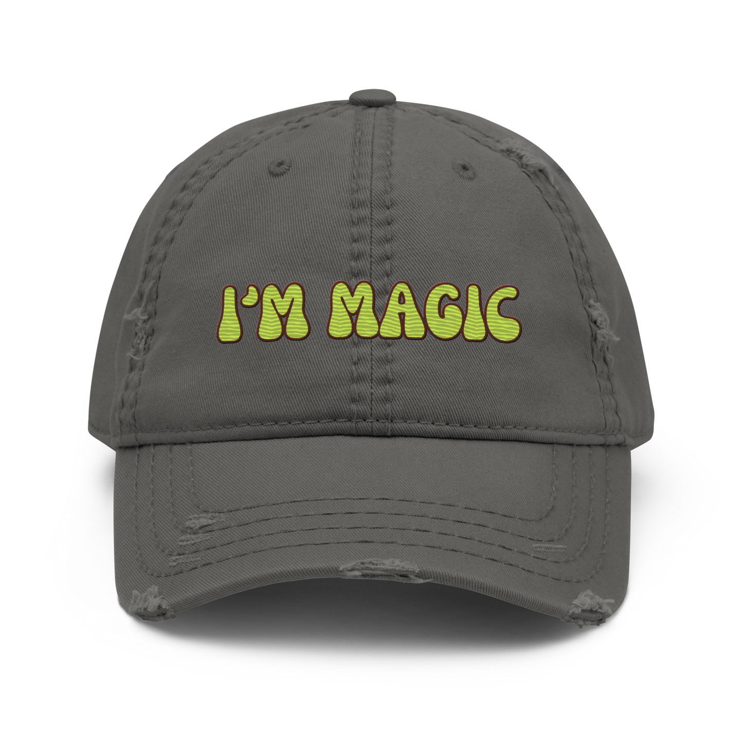 Distressed Faded Dad Hat with “I’m Magic - Ink” print