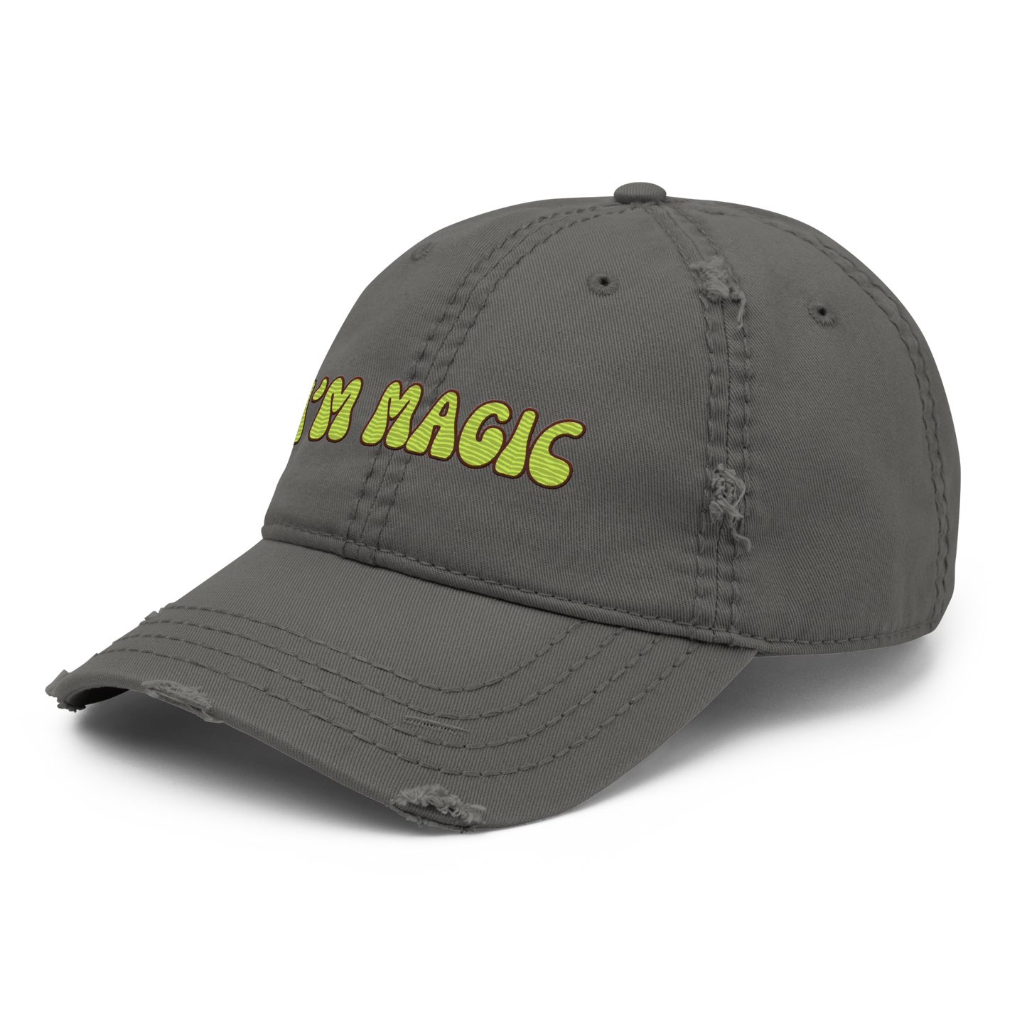 Distressed Faded Dad Hat with “I’m Magic - Ink” print