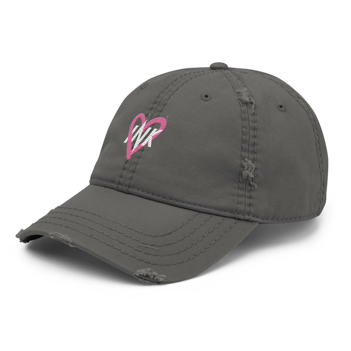 Distressed Faded Dad Hat with "Ink Heart" Iconic motif