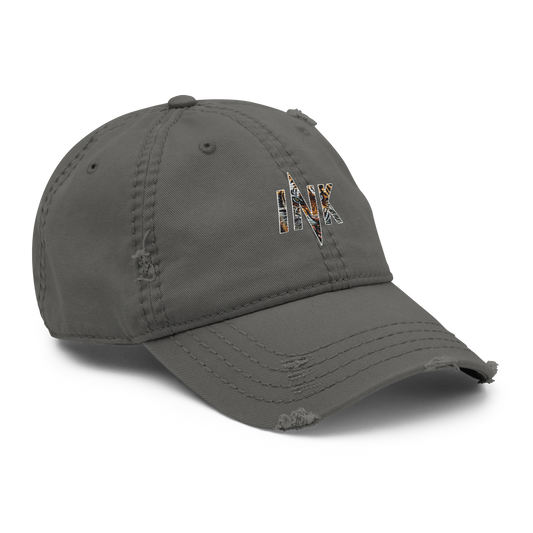 Distressed Faded Dad Hat with “Hungry Tiger Vibes” print